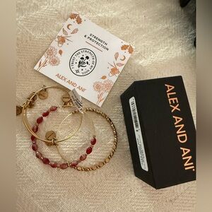 Alex and Ani Gold and Red Women's Bracelet Set